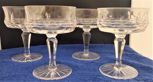 Set of 4 Galway Old Galway (Star Cut Foot) Champagne/Tall Sherberts