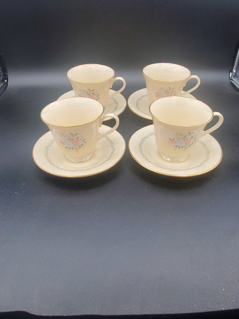 Set of 4 Lenox Christie Cup & Saucer Sets LK