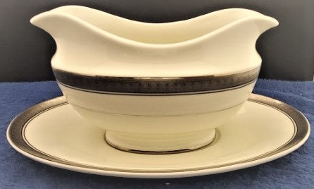 Mikasa Palatial Platinum Gravy Boat & Underplate