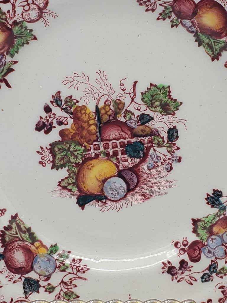 Set of 4 Mason's Fruit Basket Red Multicolor Bread & Butter Plates LK