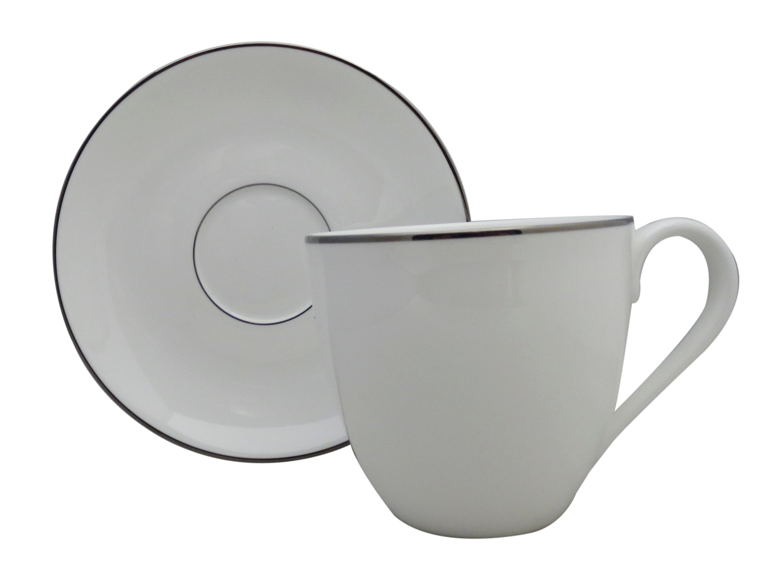 Set of 4 Lenox Continental Platinum Dining Flat Cup & Saucer Sets – ClassicRepla