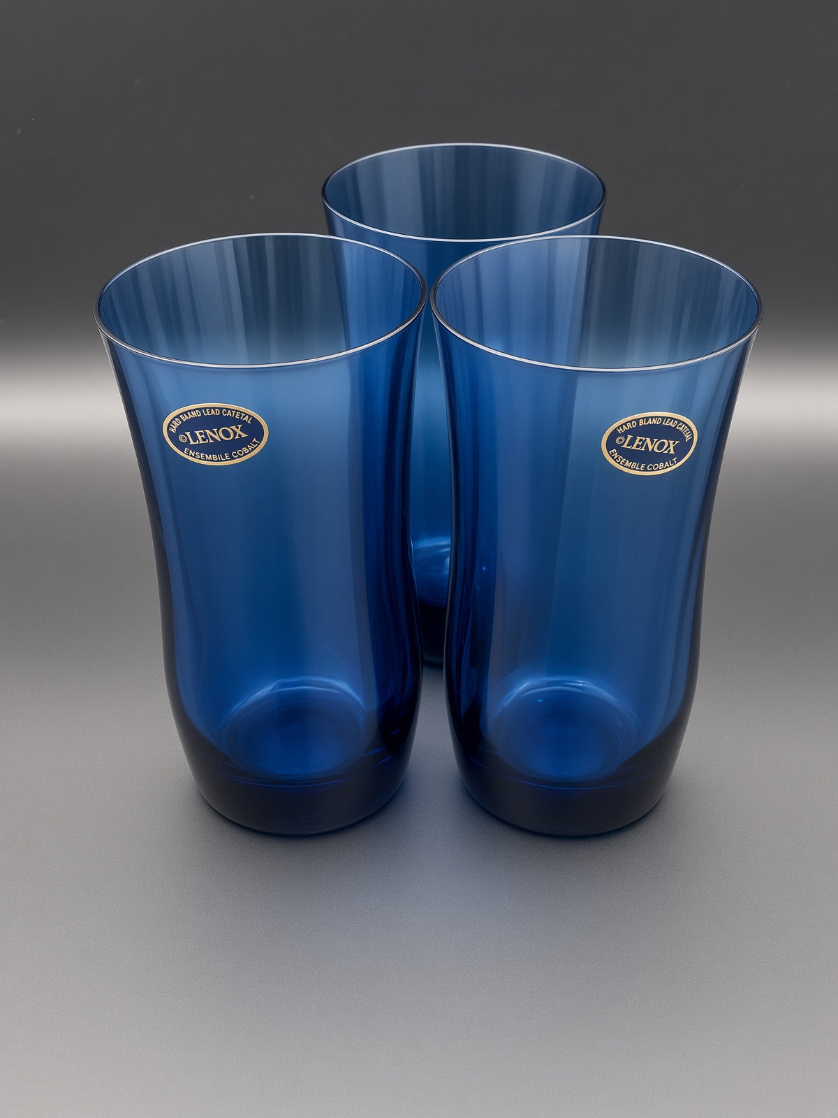 Set of 3 Lenox Ensemble Cobalt Flat Iced Teas LK