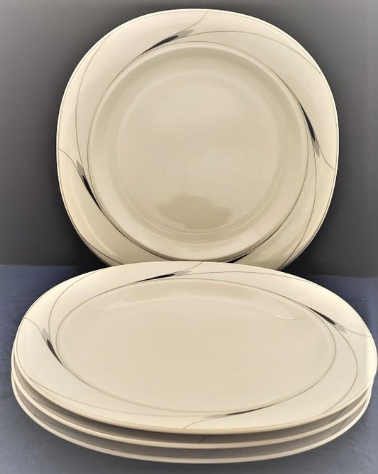 Set of 4 Mikasa Caviar Dinner Plates