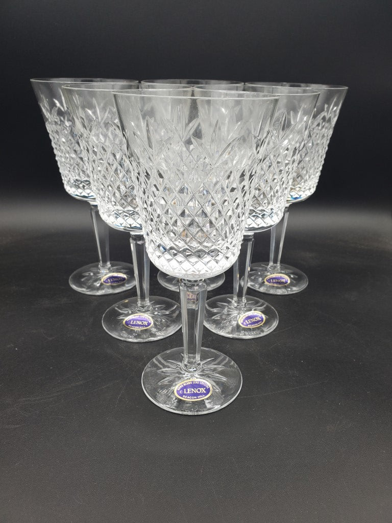 Set of 6 Lenox Beacon Hill Water Goblets LK