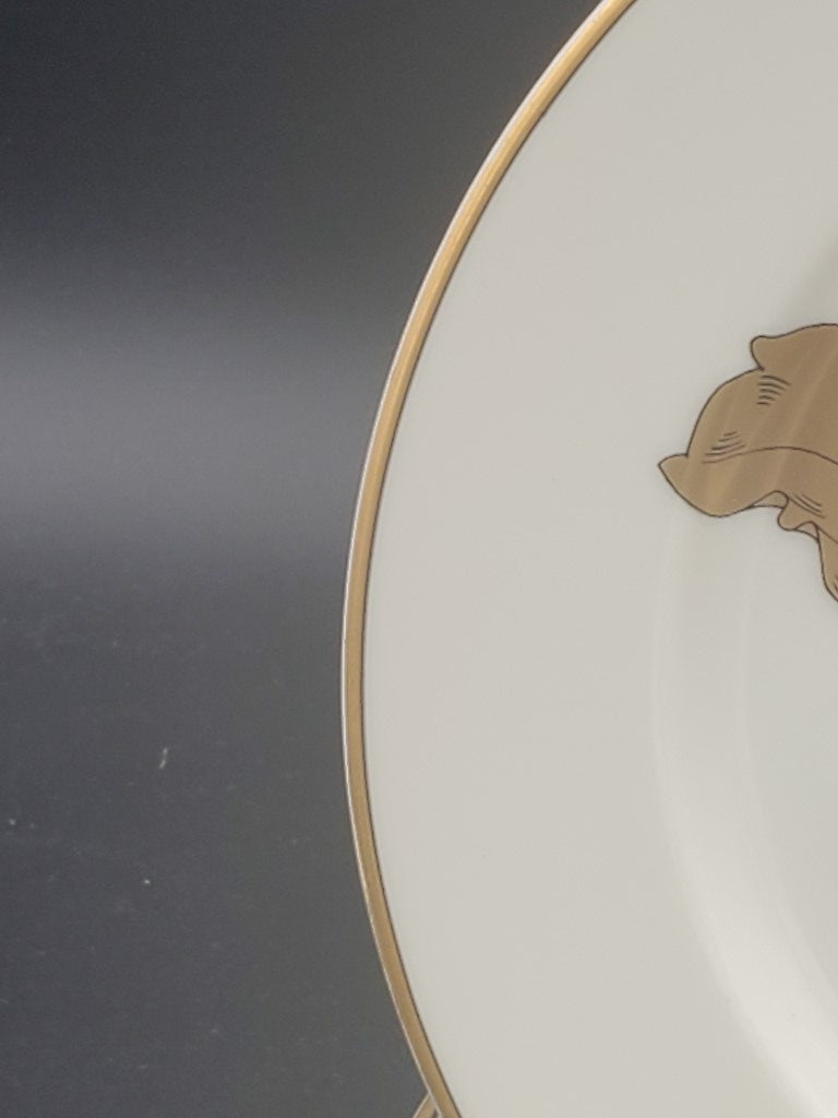 Set of 4 Fitz & Floyd Golden Rose Salad Plates LK