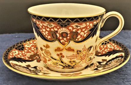 Royal Crown Derby Kings Flat Cup & Saucer Set –