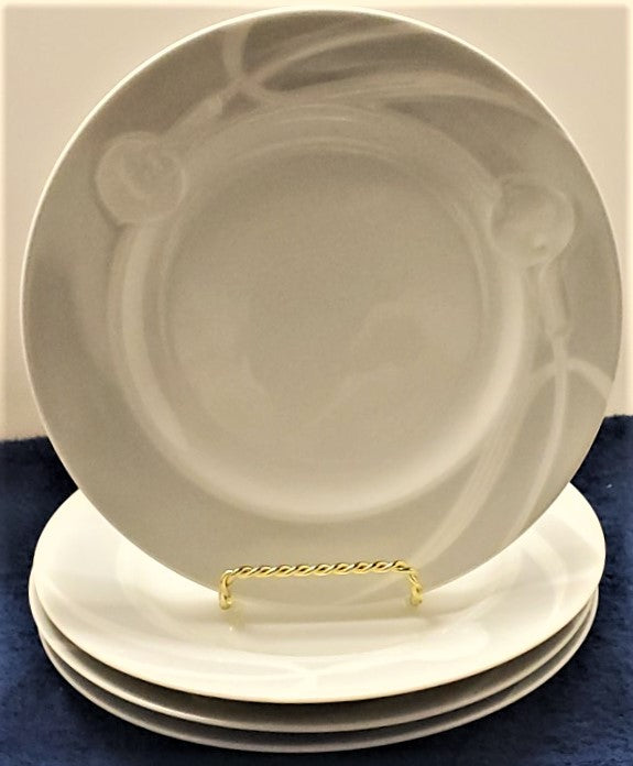 Set of 4 Mikasa Classic Flair Gray Salad Plates LK –