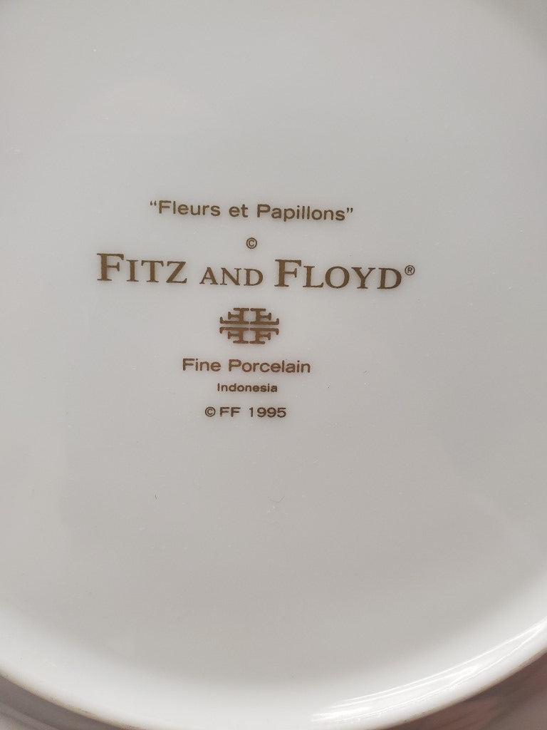 Fitz & Floyd Fleurs et Papillions Set of 3 Plates LK