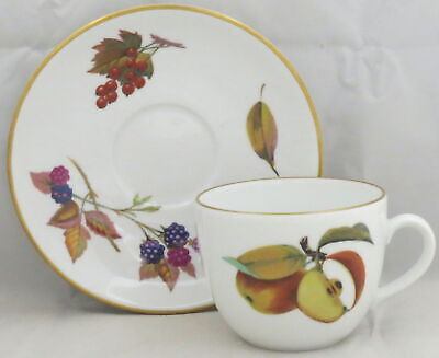 Set of 7 Royal Worcester Evesham Gold (Porcelain) Flat Cup & Saucer Sets