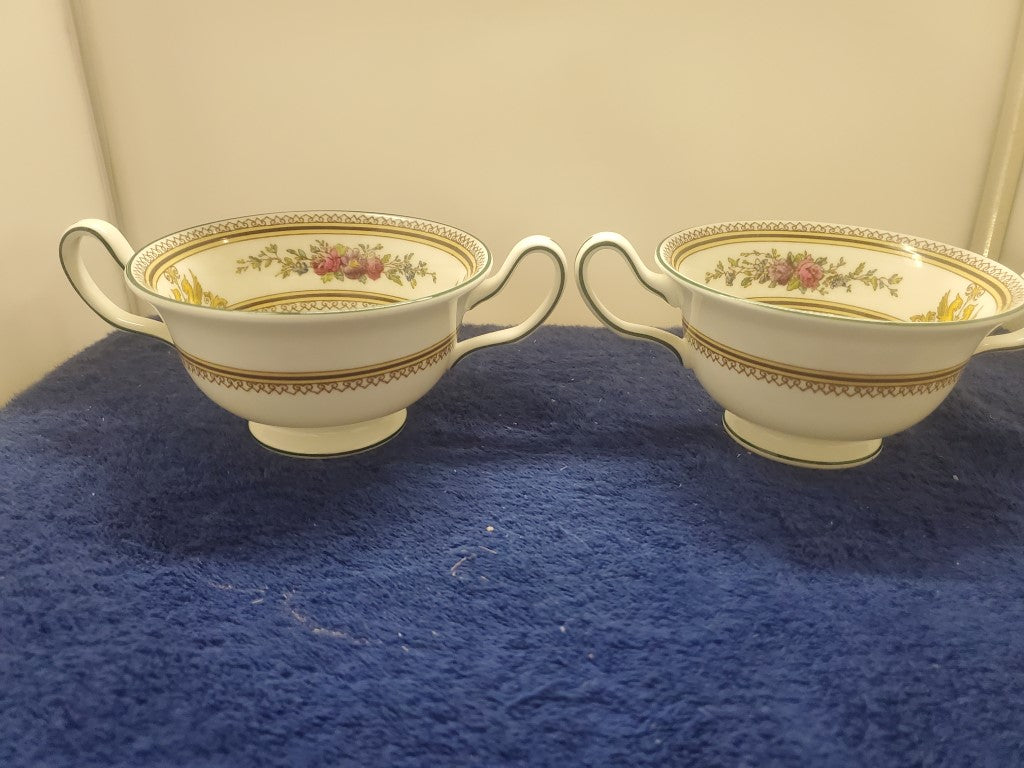 Set of 2 Wedgwood Columbia W595 Cream Soup Cups Only LK