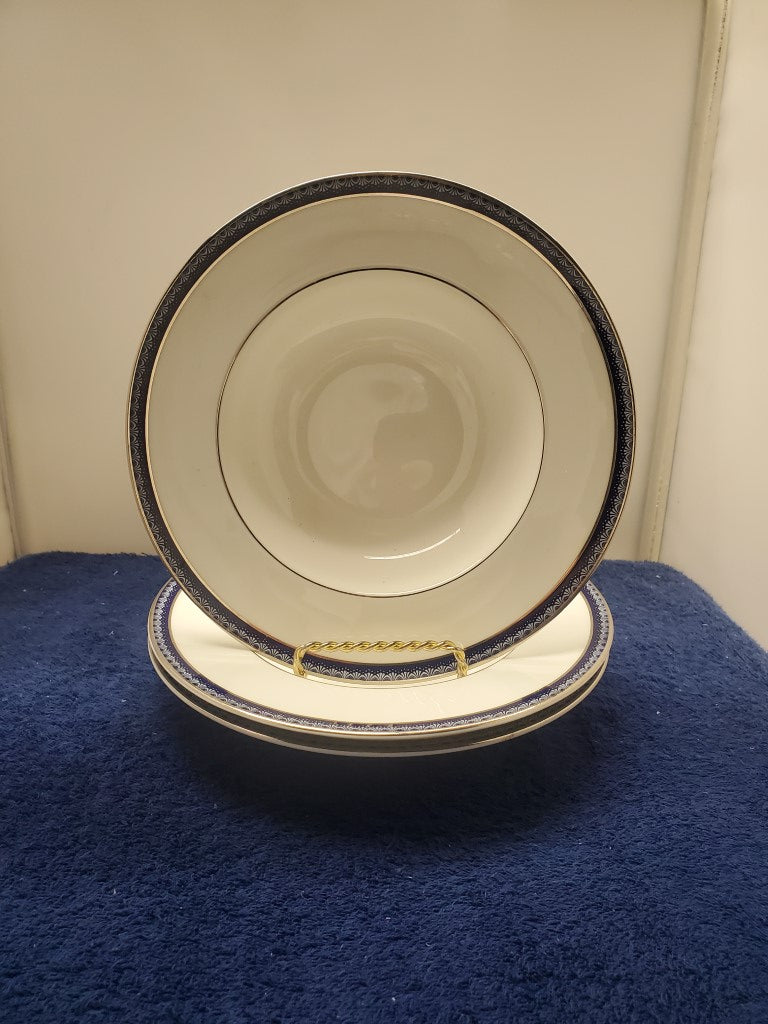 Set of 3 Royal Worcester Avalon Rim Soup Bowls LK