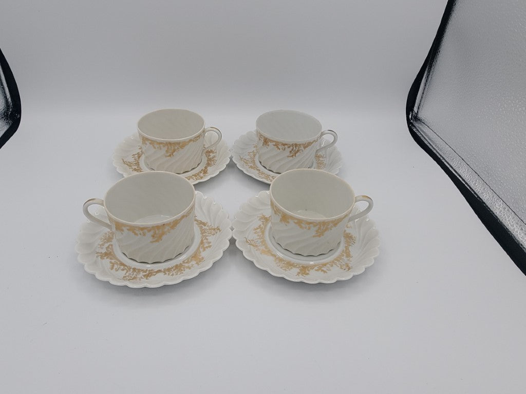 Set of 4 Haviland Ladore Cup & Saucer Sets LK