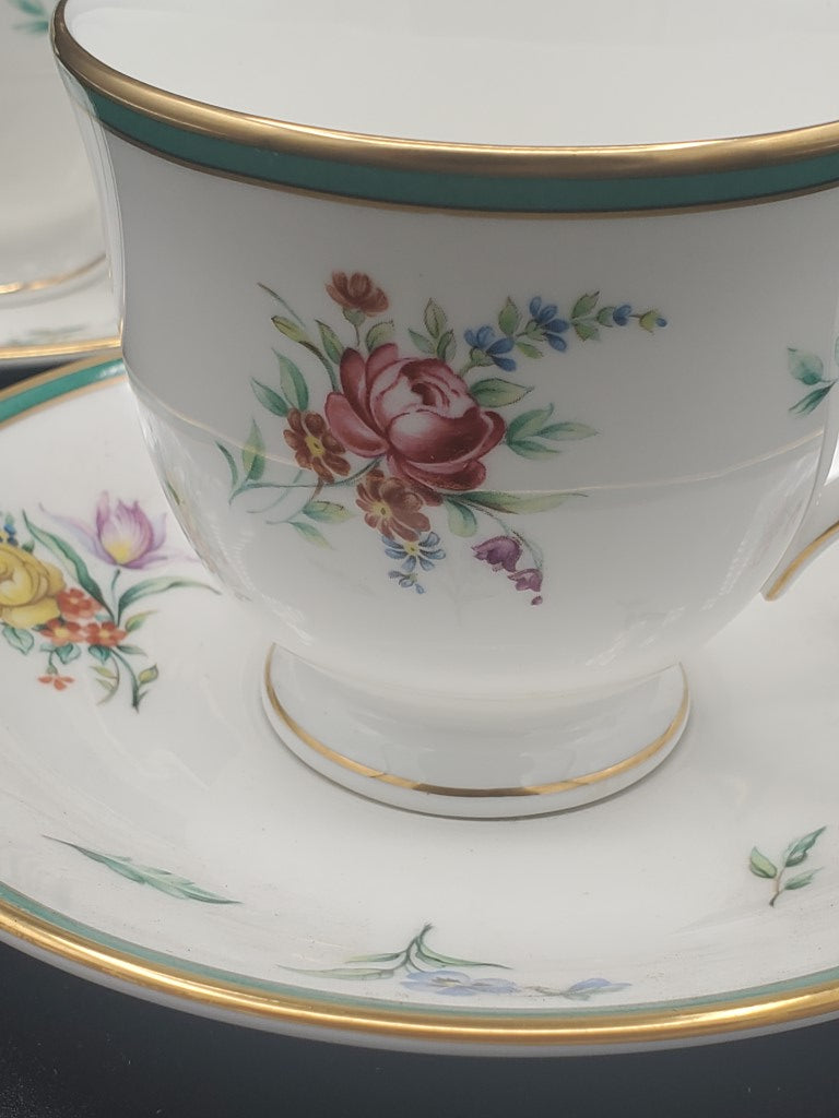 Set of 6 Lenox Provence Green Cup & Saucer Sets LK