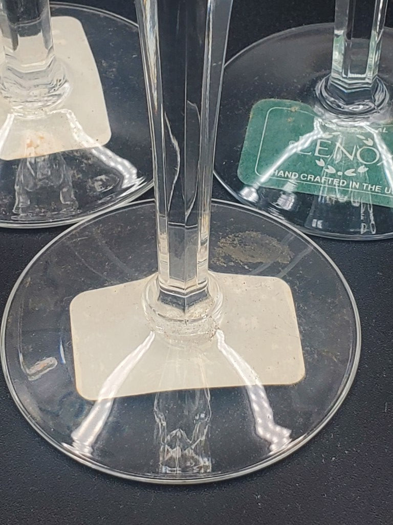 Set of 3 Lenox Crystal Clarity Plain Champage Flutes LK
