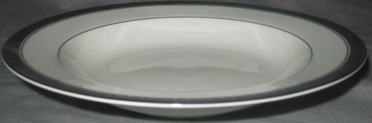 Set of 5 Mikasa Palatial Platinum Rimmed Soup Bowls