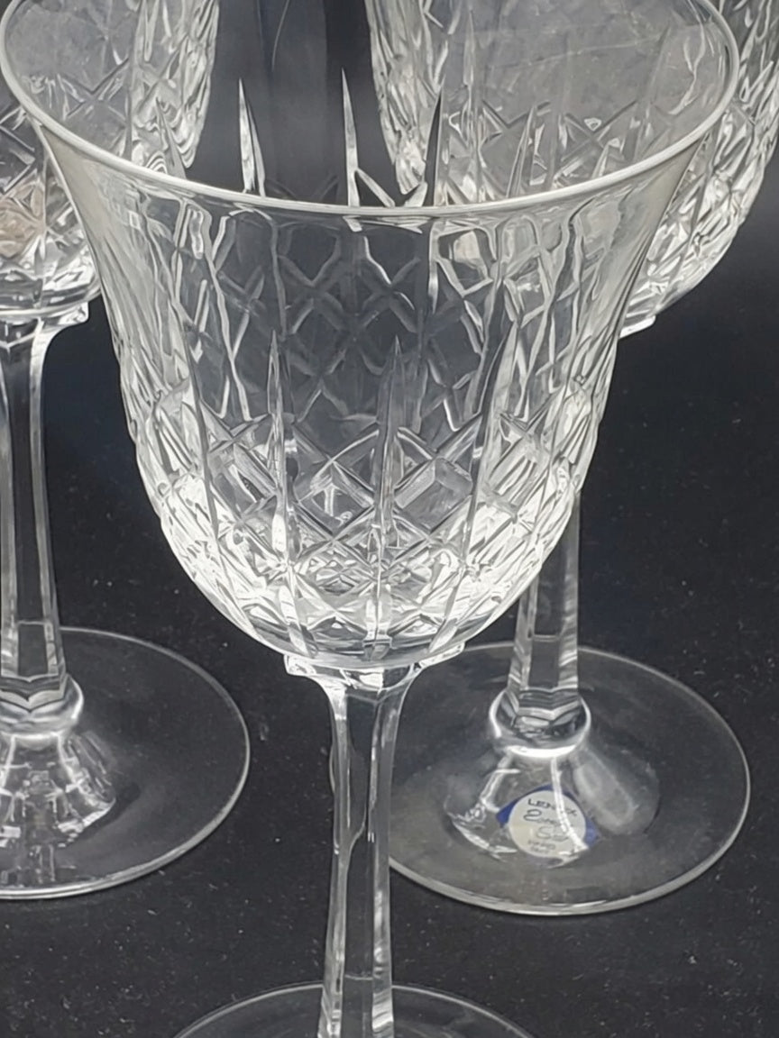 Set of 5 Lenox Crystal Evening Star Water Goblets LK