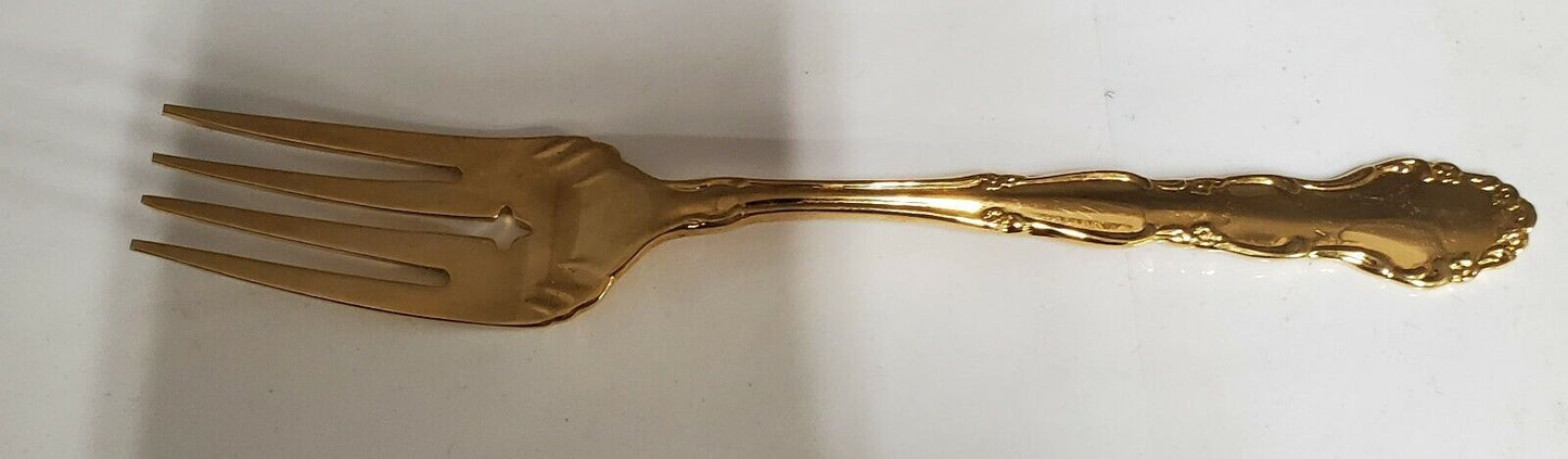 Set of 4 Onieda Golden Flirtation Salad Forks