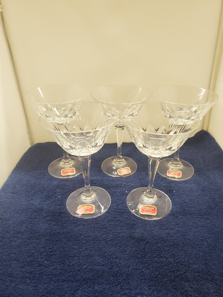 Set of 5 Gorham Crystal Serena Champagne/Tall Sherbets LK