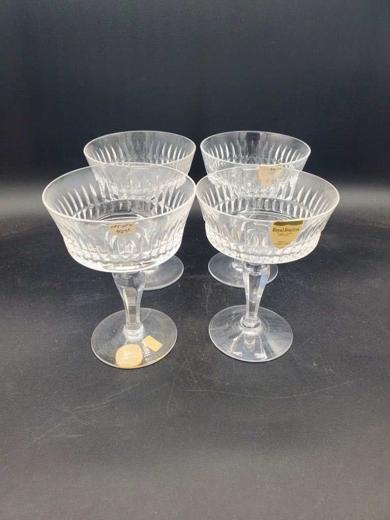 Set of 4 Royal Doulton Vanborough Champagne/Tall Sherbets LK