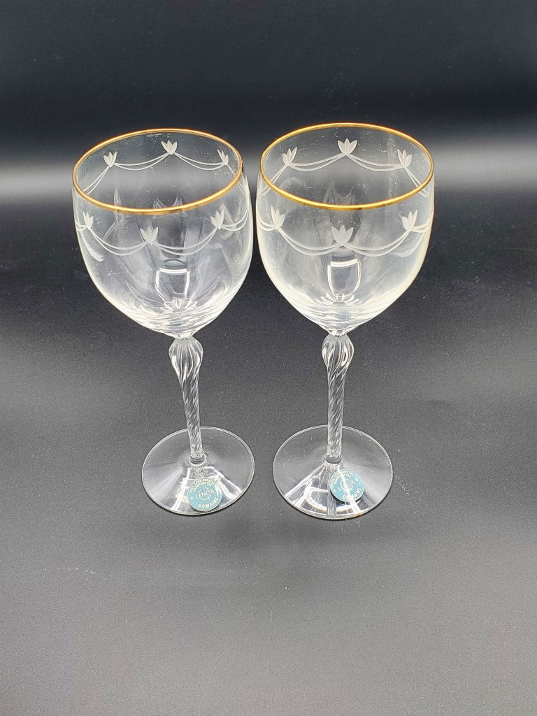 Set of 2 Lenox Crystal Domaine Water Goblets LK