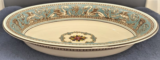 Wedgwood Florentine Turquoise W2714 11" Oval Vegetable Bowl (Center Design)