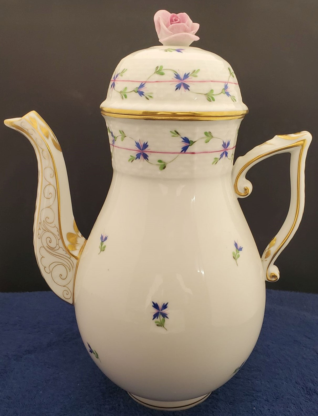 Herend Blue Garland (PBG) Large Coffee Pot (611)