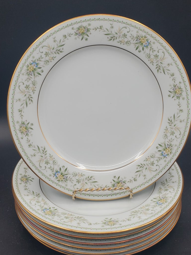 Set of 7 Noritake Green Hill Salad Plates LK