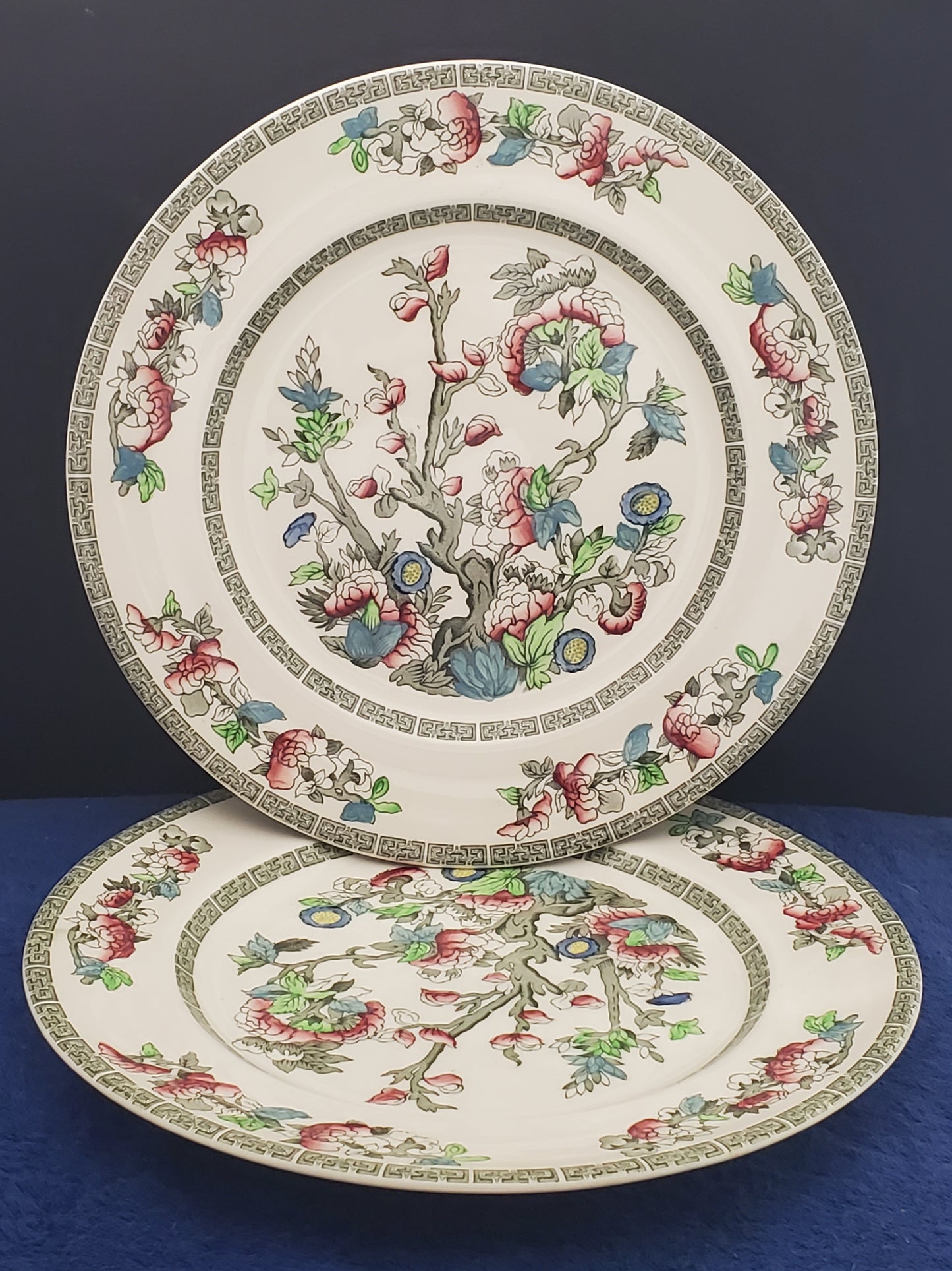 Set of 2 Johnson Brothers Indian Tree Dinner Plates