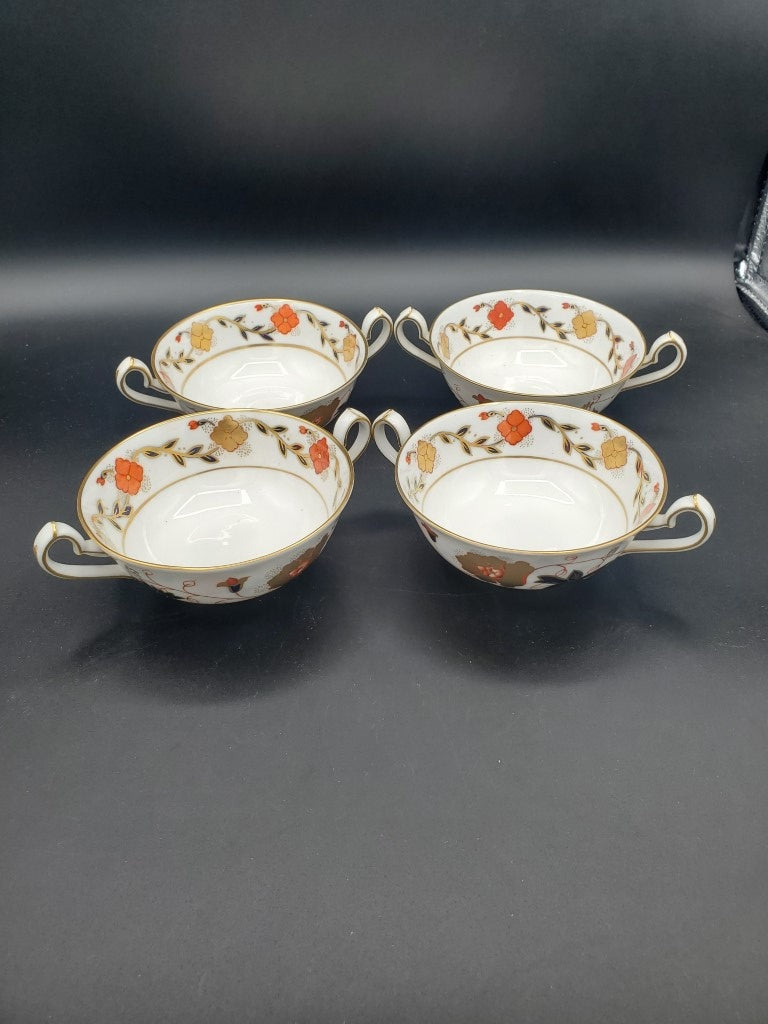 Set of 4 Royal Crown Derby Asian Rose (Duesbury Shape) Cream Soup Cup Onlys LK