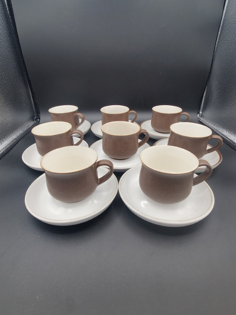 Set of 8 Denby Potpourii Honey (Floral) Cup & Saucer Sets LK