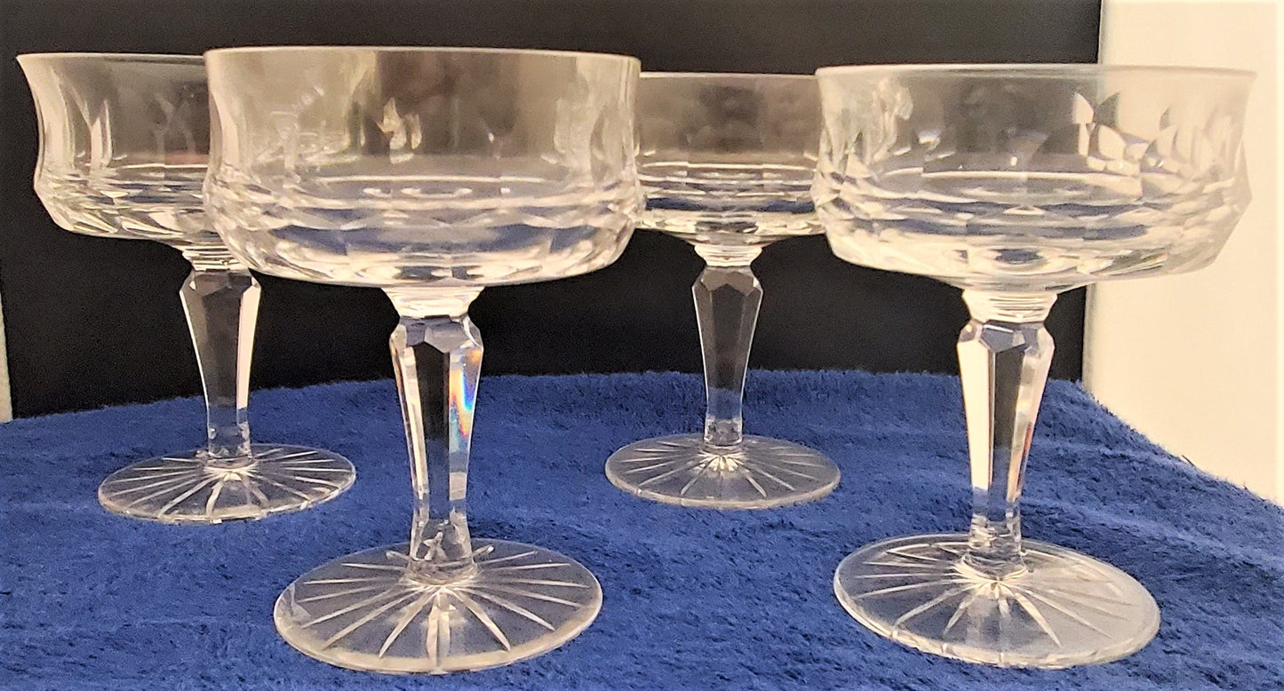 Set of 3 Galway Old Galway (Star Cut Foot) Champagne/Tall Sherberts