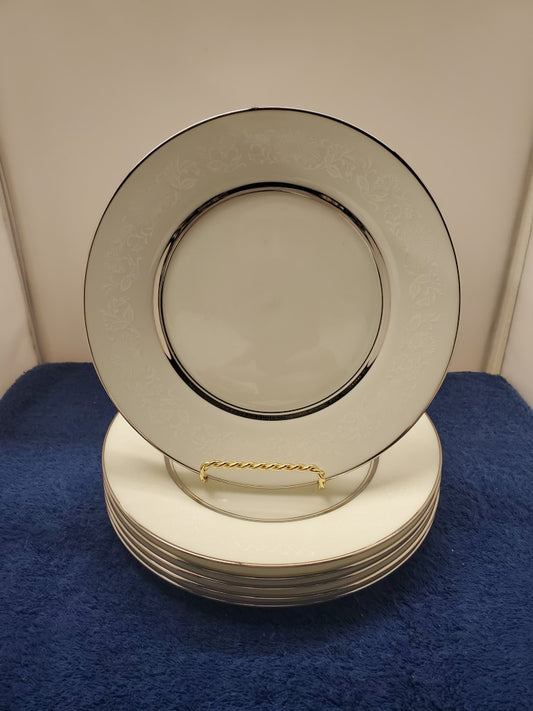 Set of 6 Oxford White Echo Dinner Plates LK