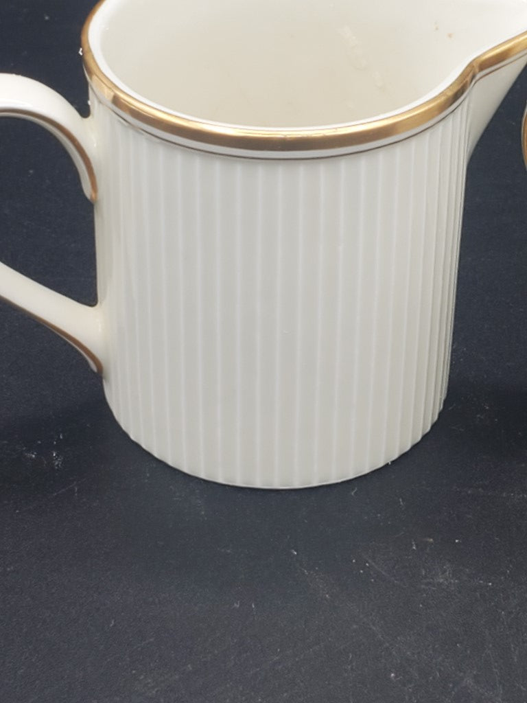 Fitz & Floyd Classique d'Or Creamer & Sugar Bowl with Lid LK