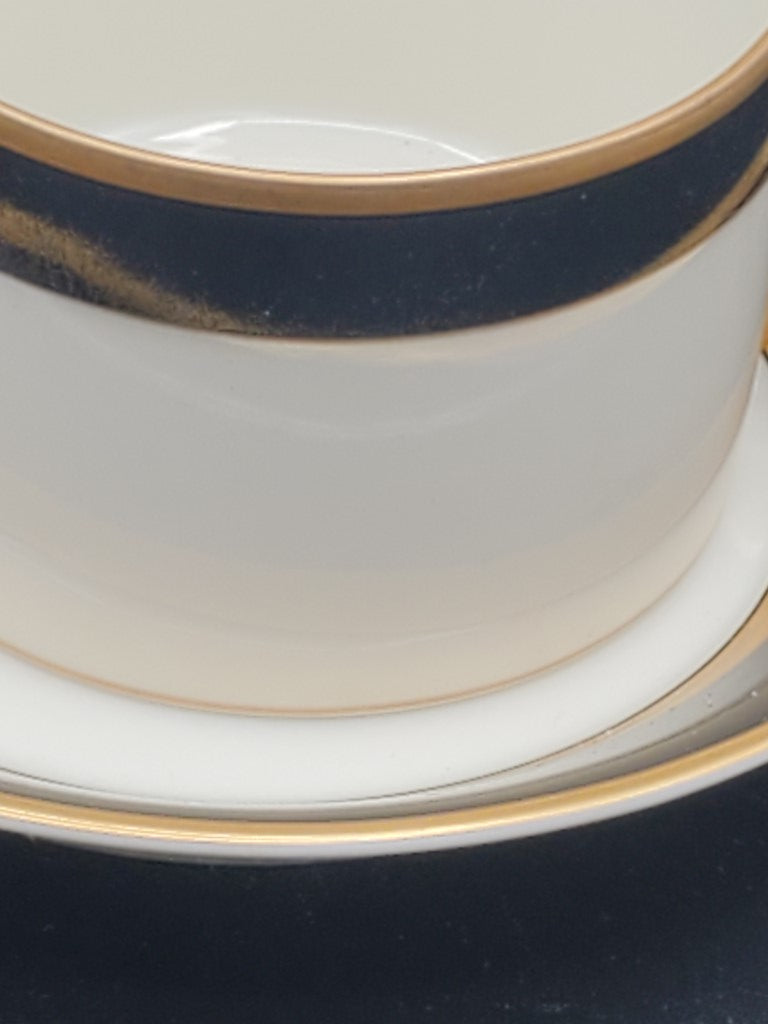 Set of 2 Fitz & Floyd Renaissance Black (Japan) Cup & Saucer Sets LK
