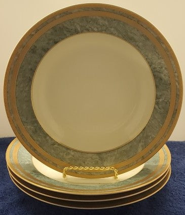 Set of 4 Mikasa Oscar De La Renta Jade Florentine Rim Soup Bowls LK