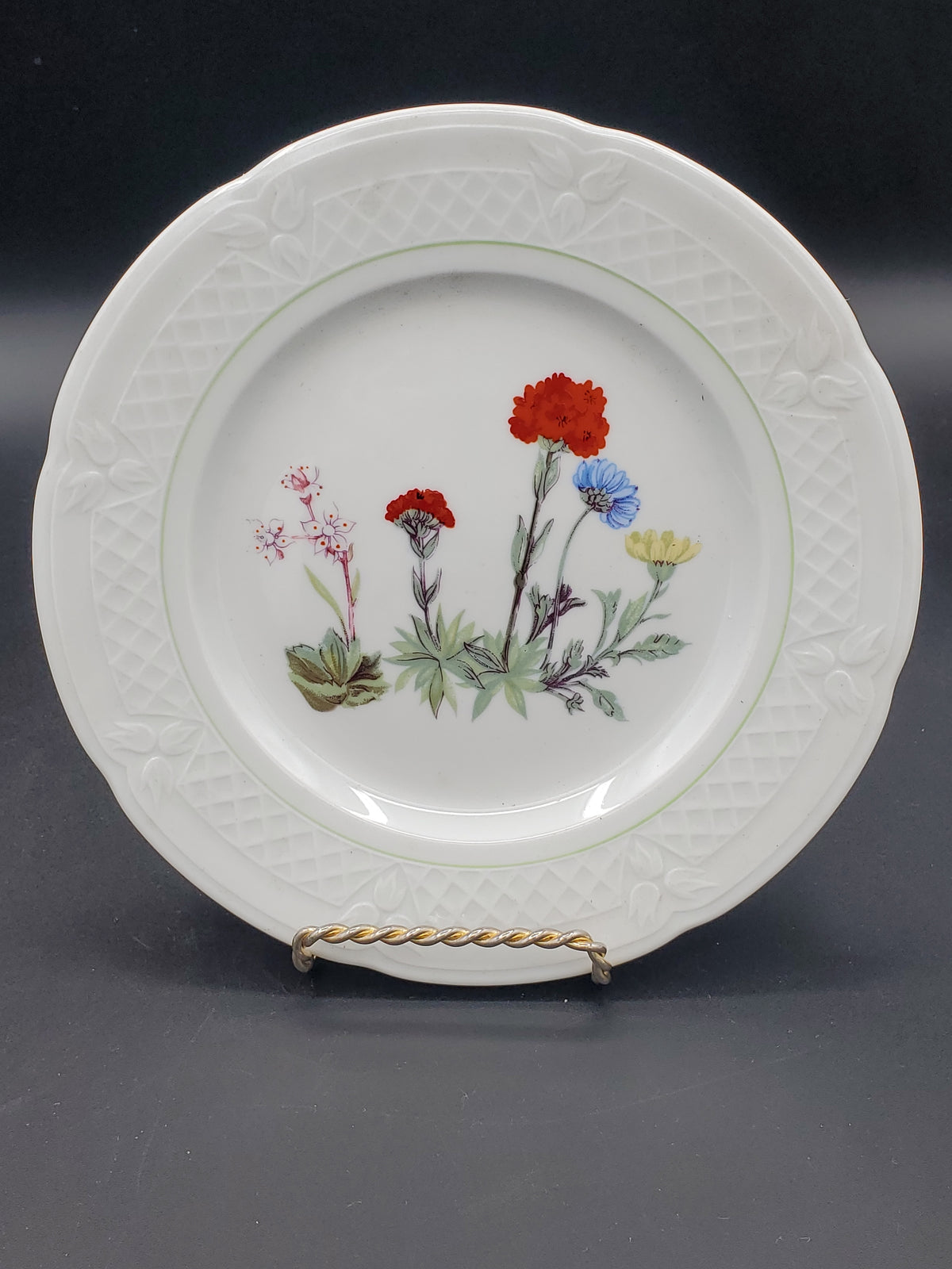 Philippe Deshoulieres Louis Lourioux Wild Flower Lot of Seven Pieces - Salad Bread Plates Cup & Saucer LK