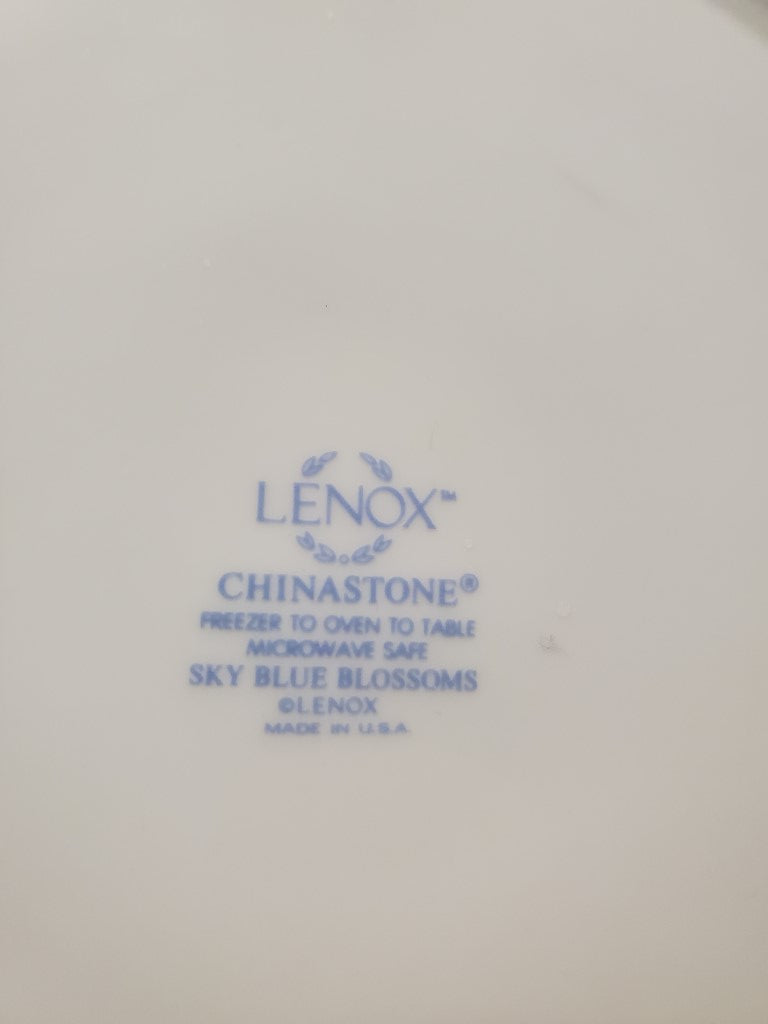 Set of 6 Lenox Sky Blue Blossoms Dinner Plates LK