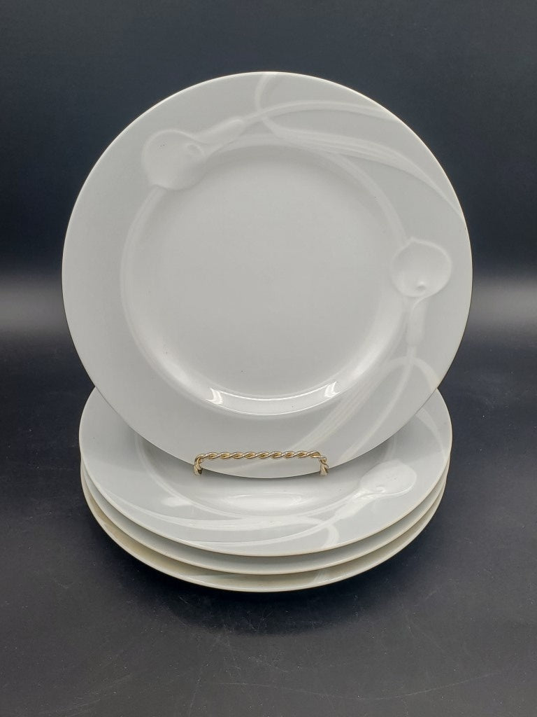 Set of 4 Mikasa Classic Flair Gray Dinner Plates LK