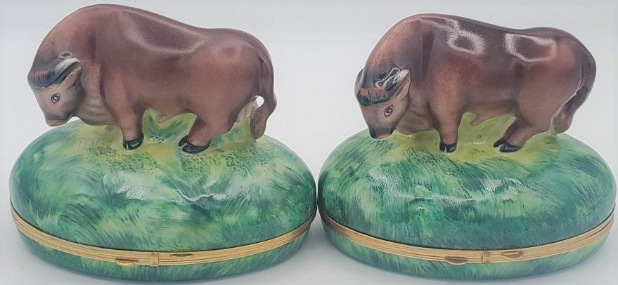 Chamart Limoges Hinged Box - Bison / Taurus