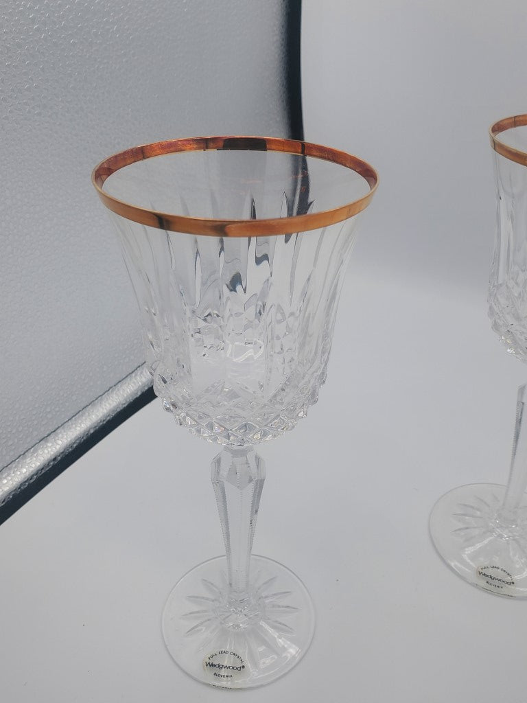 Set of 4 Wedgwood Royal Gold Water Goblets LK