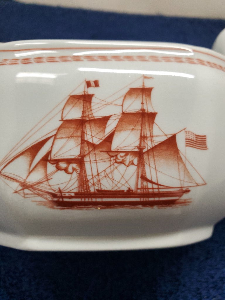 Spode Trade WInds Red Gravy Boat LK