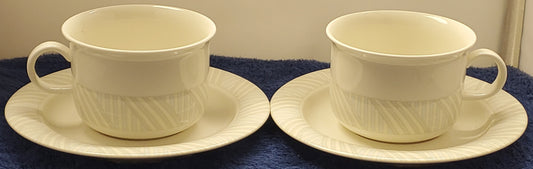 Set of 2 Arabia (Finland) Arctica Cup & Saucer Sets LK