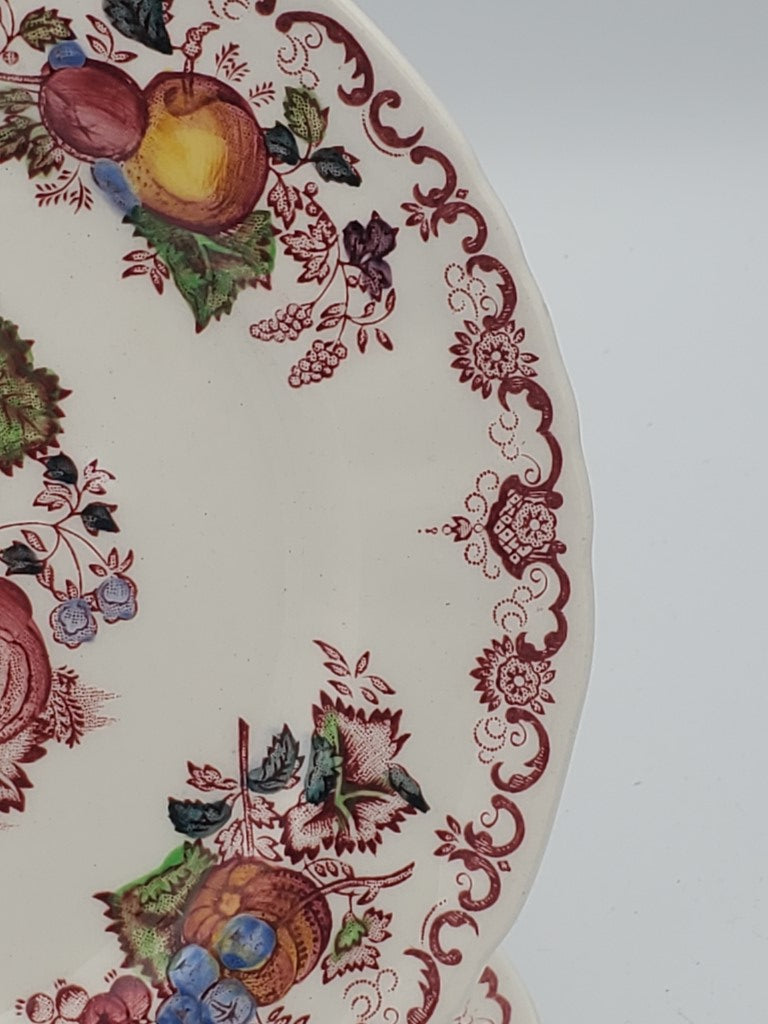 Set of 2 Mason's Fruit Basket Red Multicolor Salad Plates LK