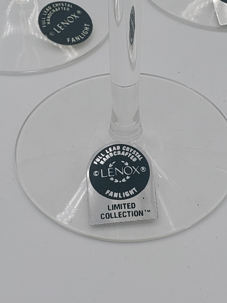 Set of 5 Lenox Crystal Fanlight Champagne Flutes LK