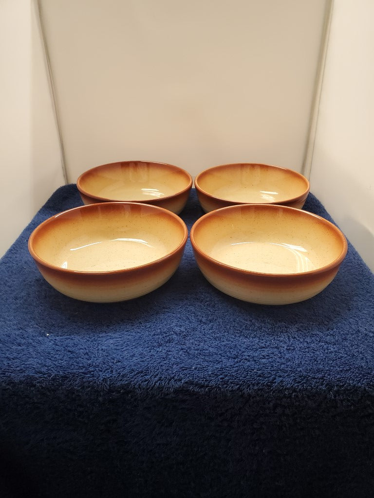 Set of 4 Franciscan Country Craft Russet Brown Coupe Soup Bowls LK