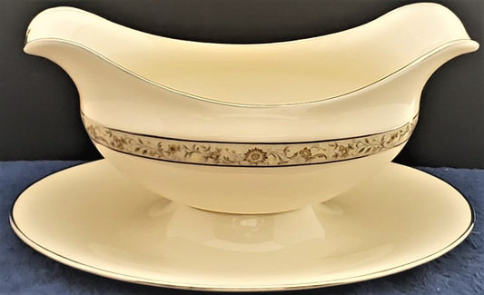 Lenox Springdale Gravy Boat with Attached Underplate