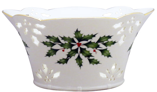 Lenox Holiday (Dimension) 8" Pierced Oval Basket NIB