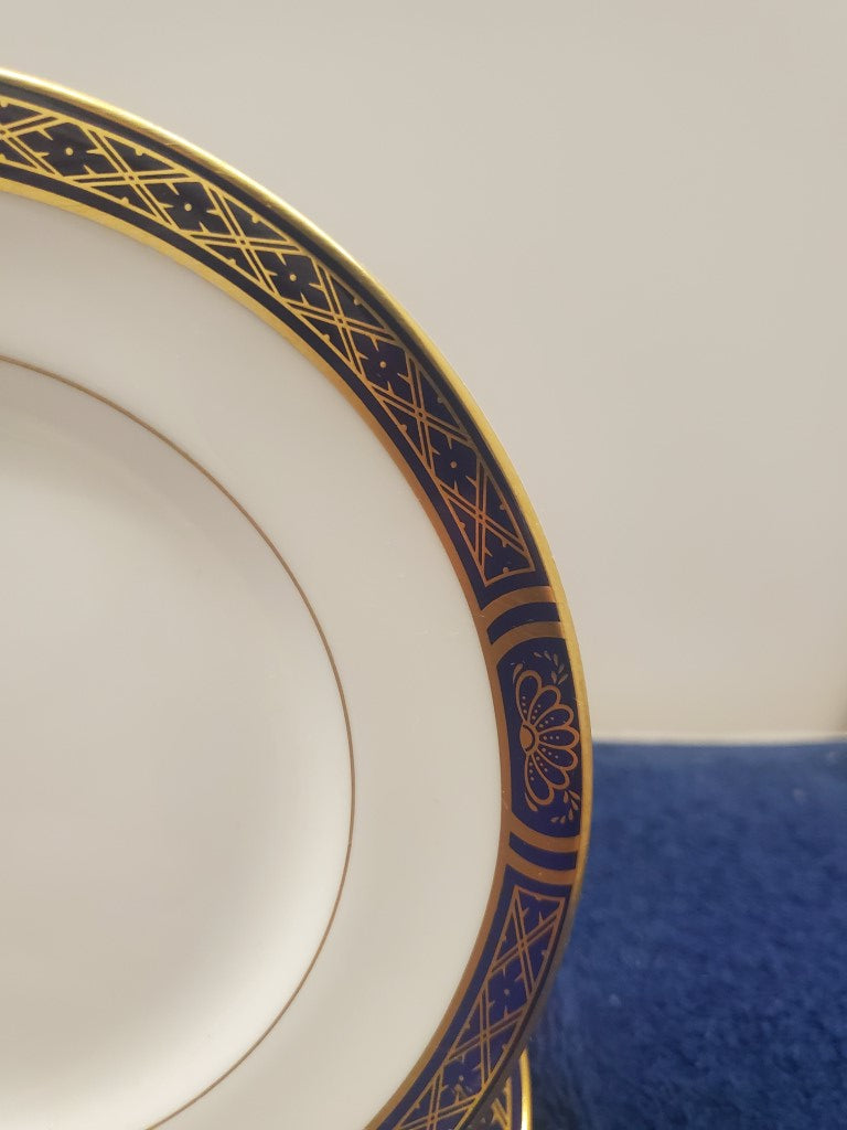 Set of 2 Royal Worcester Mountbatten Cobalt Blue Bread & Butter Plates LK