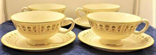 Set of 4 Lenox Tableau Cup & Saucer Sets LK