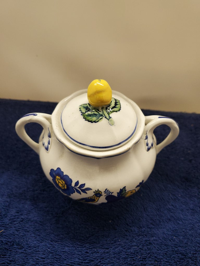 Spode Blue Bird Sugar Bowl with Lid LK